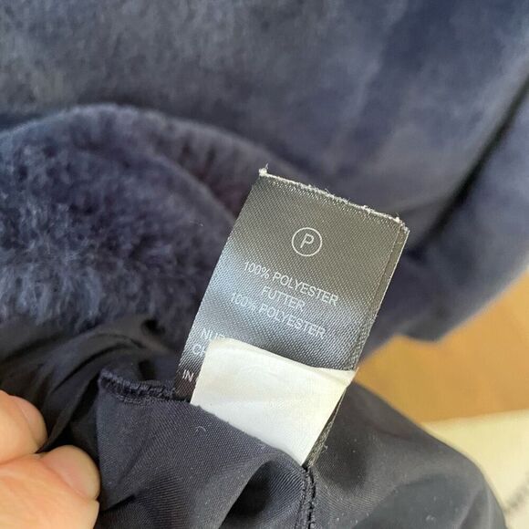 Carolina Belle Dark Blue Faux Fur Plush Hooded Coat XS - Picture 8 of 8